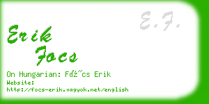 erik focs business card